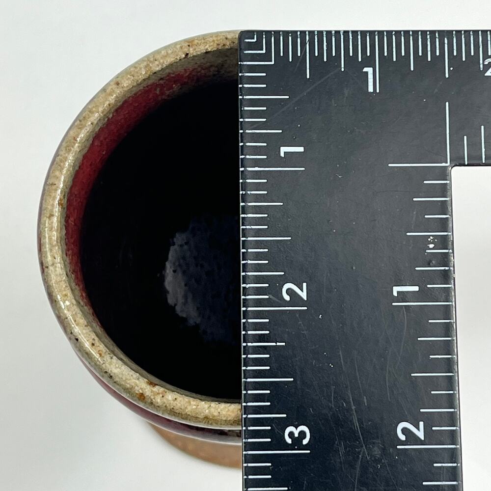 Vintage Red Brown Drip Glaze Stoneware Goblet Chalice Studio Art Pottery Decor - Picture 10 of 11